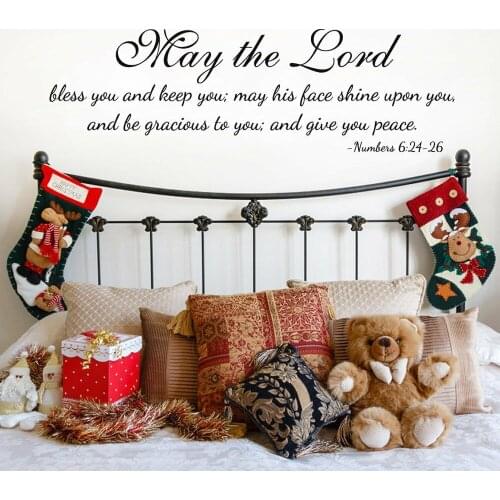 Christionity Scripture Quote Wall Sticker Vinyl Numbers 6:24-26 Bible Verse Living Room Wall Decals Removable Home Decor Z254