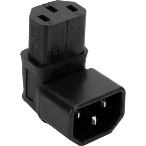 NEW 3 Pin IEC Connector Down UP 90 Angled IEC 320 C14 Male to C13 Female Power Adapter connector AC plug for lcd wall mount TV