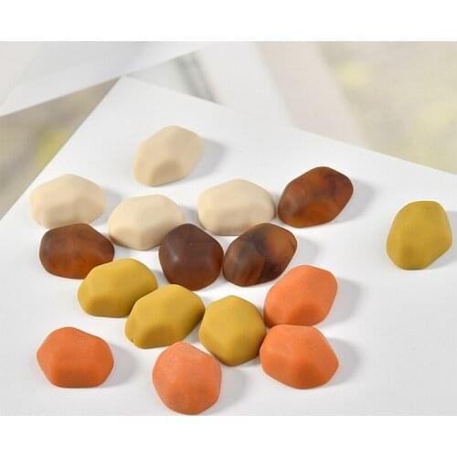 New style 100pcs/lot color print geometry irregular shape flatback resin beads diy jewelry earring accessory