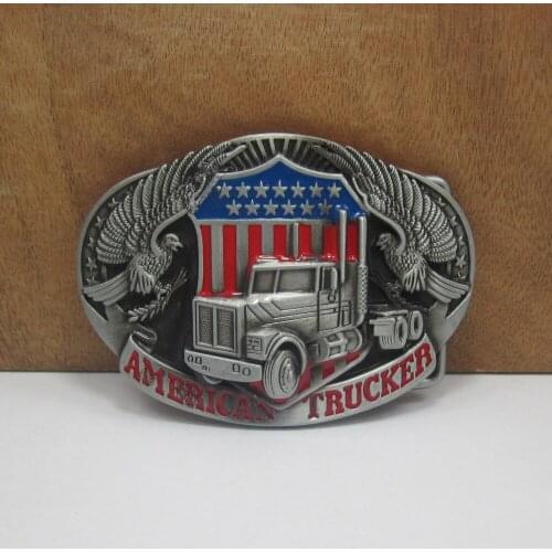 Wholesale zinc alloy American trucker belt buckle retro cowboy jeans gift belt buckle pewter finish FP-02848-1