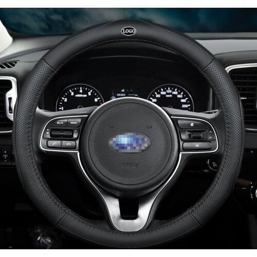 Popular No Smell Thin Car Genuine Leather Steering Wheel Covers for Subaru WRX STi BRZ XV Forester Impreza Levorg Accessories