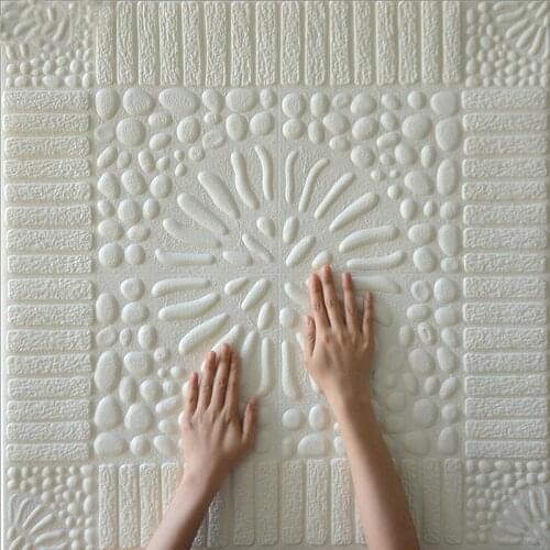 Self Adhesive 3D Brick Wall Stickers Living Waterproof Foam Room Bedroom DIY Adhesive Wallpaper Art 70*70*0.5cm home Wall Decals