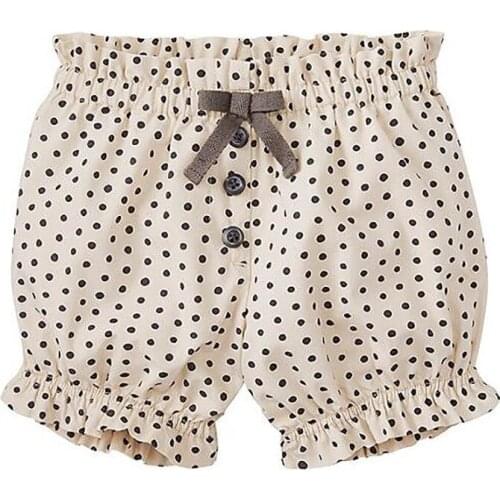 Little Maven New Summer Brand Children Lovely Dots Bow Quality Cotton Knitted Girls Casual Elastic Waist Shorts