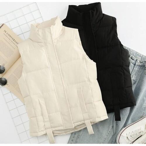 Down Cotton Vest Womens 2021 Korean Loose Autumn Winter Vest New Large Size Waistcoat Thick Jacket Top Female Coat Winter
