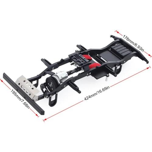 1/10 CNC Metal Chassis Frame With Transmission Transfer Case for RC Crawler Car RC4WD Gelande II FJ40 G2 D90 TF2 Defender