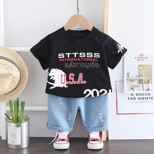 Baby Boy/Girls Clothing 2021 Summer Casual Cotton Kids Cartoon T-Shirt Top+Shorts 2pc/Sets Toddler Sports Infant Outfits Clothes