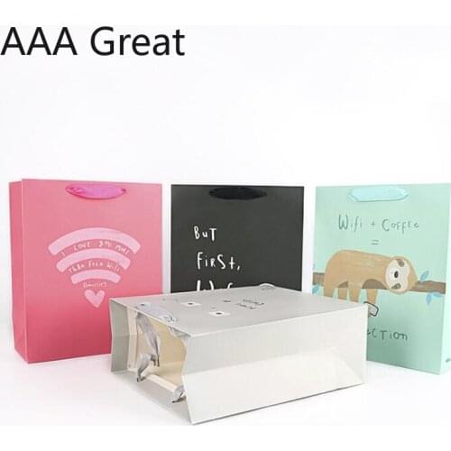 48Pcs/Lot Kraft Paper Bag With Handle Wedding Party Bag Fashionable Cloth Shoes Gift Paper Bags Multifunction Wholesale Pouches