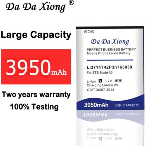 High Quality 3950mAh Li3714T42P3h765039 Battery for ZTE Blade A3 T220 AF3 T221 A5 AF5