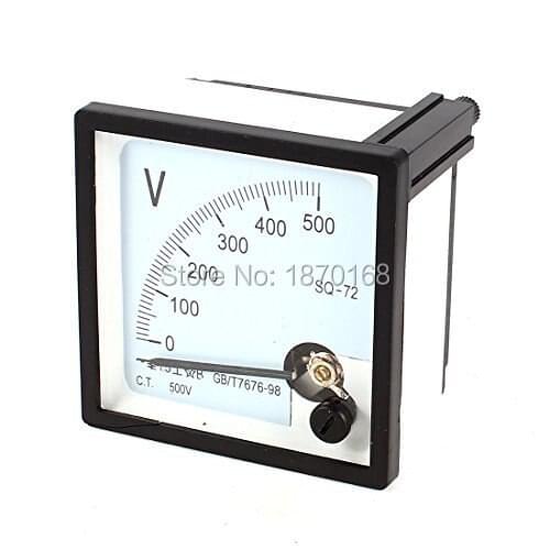SQ-72 500V Class 1.5 AC 0-500V Analog Square Voltmeter Panel Volt Meter