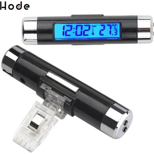 Digital car clock LCD Temperature Thermometer Clock Car Digital Time Clock Air Vent Outlet Clip On clock Датчики температуры