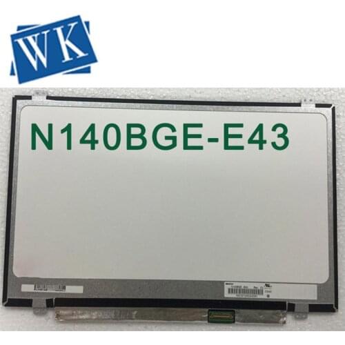 Free shipping 14'' slim led screen 30 pin Compatible LTN140AT31 N140BGE-E33 N140BGE-E43 N140BGE-EB3/EA3/EA2 HB140WX1-301 /401 /5