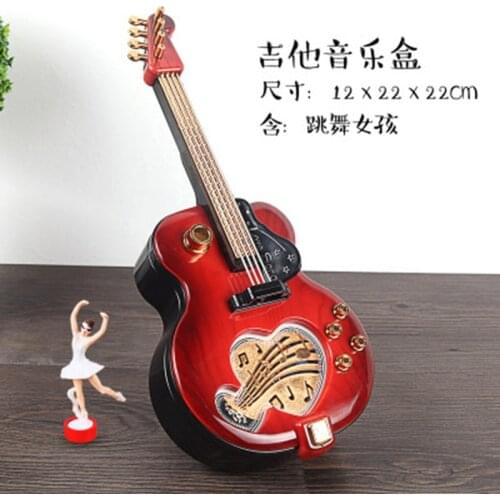 Free Shipping Guitar dance ballet actress Music Box Girl rotating music box mechanism gift