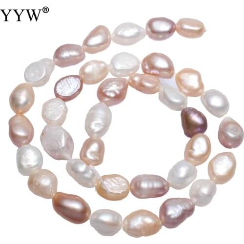 Cultured Baroque Freshwater Pearl Beads Nuggets natural mixed colors 8-9mm Approx 0.8mm Sold Per Approx 15 Inch Strand