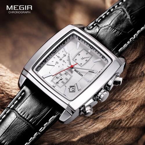 Megir Casual Watches Men Luxury Fashion Leather Strap Waterproof Quartz Watch Top Brand Military Sport Chronograph Wristwatch