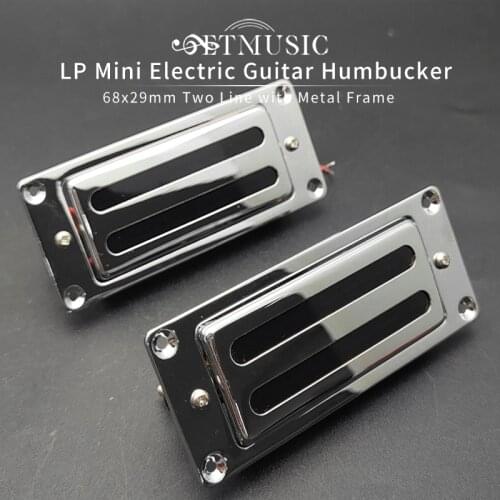 Two Line Mini Electric Guitar Humbucker Pickup for LP Guitar Chrome