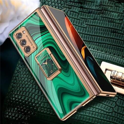 Electroplating Stained Phone Case for Samsung Z Fold 2 Phone Protective Sleeve Cover