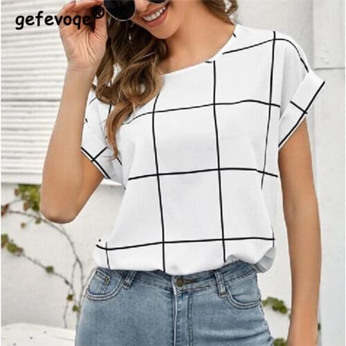 Блузки в клетку Gefevoqe China At AliExpress