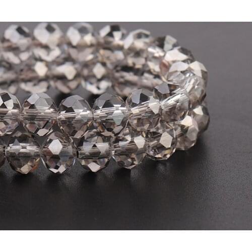 Faceted Gray Glass Crystal Rondelle Beads Loose Spacer Beads For Jewelry Making DIY Bracelet Necklace Accessories Wholesale