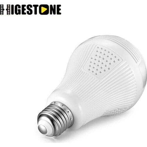 Higestone 2.0MP-1080P Intellingent Surveillance Camera Panoramic Video Monitoring E27 Light Bulb LED Wireless Control Lamp