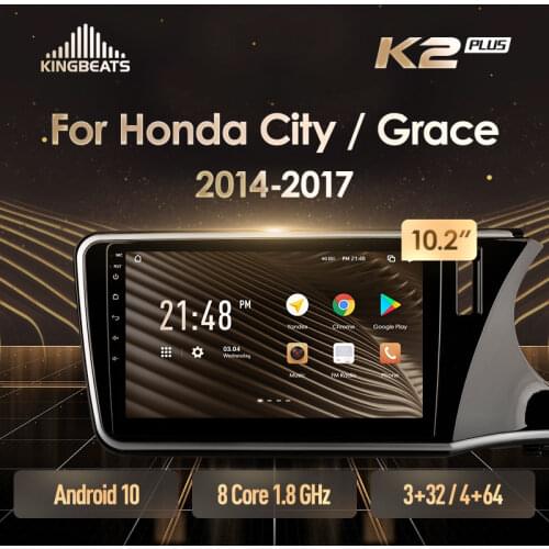 KingBeats Android 10 Octa-Core head unit HU 4G in Dash Car Radio Multimedia Video Player Navigation GPS For Honda City Grace 1 2014 - 2017 Right hand driver no dvd 2 din Double Din Android Car Stereo 2din