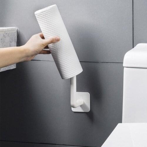 Kitchen Self-adhesive Accessories Under Cabinet Paper Roll Rack Towel Holder Tissue Hanger Storage Rack 1pcs SAL99