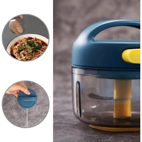 With Handle Useful Food Processor Garlic Chopper Upwarp Blade Garlic Blender Efficient for Household