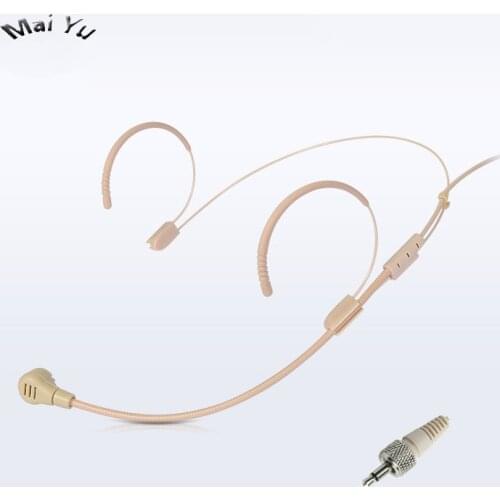 Hot Beige Headset Microphone Condenser Wired Show Transmitter Microfone for Sennheiser Wireless 3.5mm Screw Jack Microkone