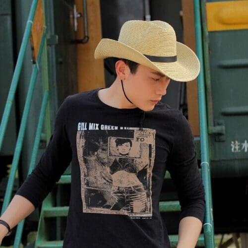 Fashion Mens Western Cowboy Hats Lady Outdoor Wide Large Brim Sunshade Beach Hat Cap For Women Foldable Summer Sun Straw Hat