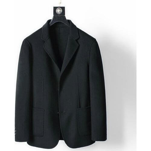 Mens Wool Coat Spring Autumn Black Double-sided Woolen Jacket Men Overcoat 2020 Casaco Masculino MC18D337 KJ4291
