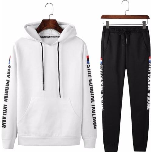 New Fahion Fitness Tracksuit Men Hoodies Sets Casual Mens Clothing 2 PC Sweatshirt+SweatPants Outwear Mens Romper Sweat Suits
