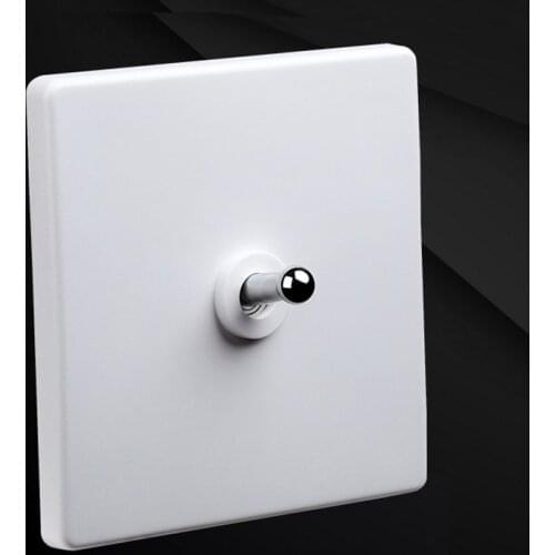 86 Type Retro White Wall Lamp Silver Lever Toggle Switch 1-4 Gang 2 Way Light Switch 10A250V