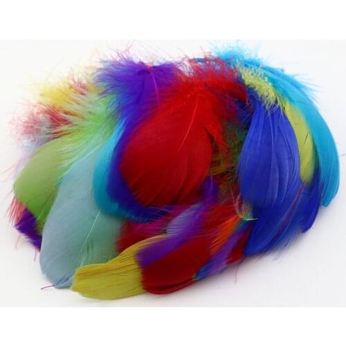 Natural Goose Feathers 8-12 Cm Long Floating Colorful Swan Feather Craft Wedding Accessories Home Decoration Feathers 100pcs