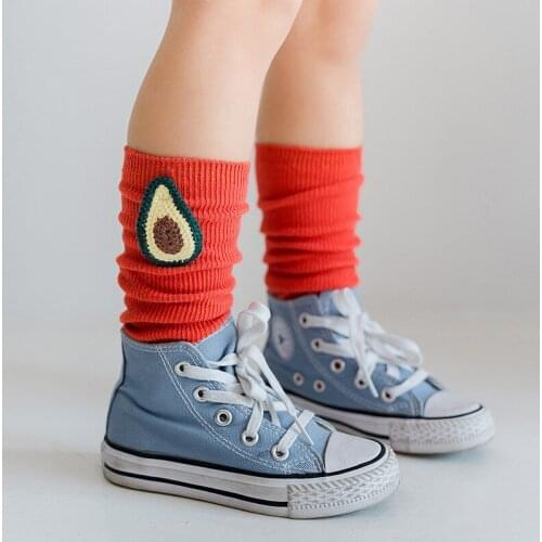 2020 New Spring Kids Stockings Cotton Kids Knee High Stockings Funny Cute Frog Pineapple Avocado Leggings Breath Comfy 1-8 Years