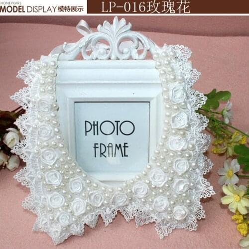 Charm Blue Shourouk Rose Flower Neon Dress False Collar Statement Necklaces & Pendants