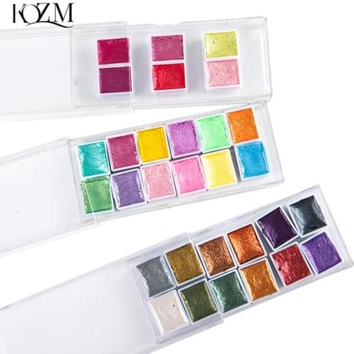 Solid Watercolor Paint Set Metallic Glitter For Artists School Stationery Graffiti Tool Solid Pigment Art Supplies