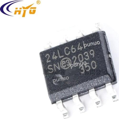 Original Authentic 24LC64-IP Encapsulation DIP8 8-bit Memory Microcontroller 2.5-5.5V 64KB Serial Electrically Erasable EEPROM