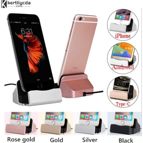 USB Cable Cradle Charger Base for iPhone X 8 7 6 Xiaomi Android Type C For Samsung S10 Huawei Stand Charging Holder Dock Station