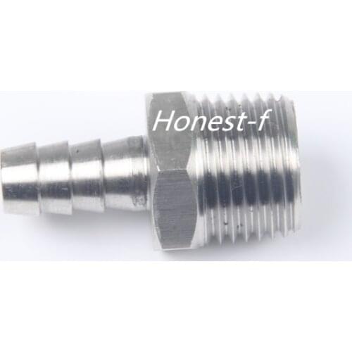 LTWFITTING Bar Production Stainless Steel 316 Barb Fitting Coupler / Connector 3/8" Hose ID x 1/2" Male NPT Air Fuel Water