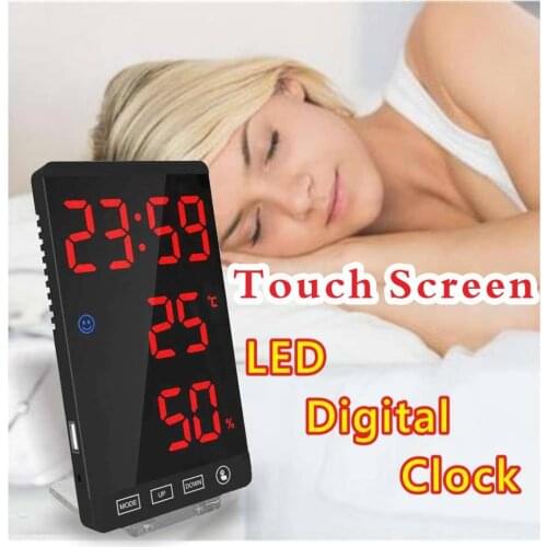 Led Digital Alarm clock Table Clock Digital Clock Desktop Decorative Clock Weather Cock Electronic With Thermometer Touch Clock