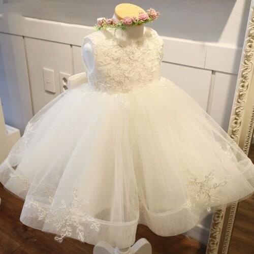 Flower Girl Wedding Bridesmaids Party Dress Girl A Dinner Party Embroidery Dress New Kids First Year Party vestidos de fiesta