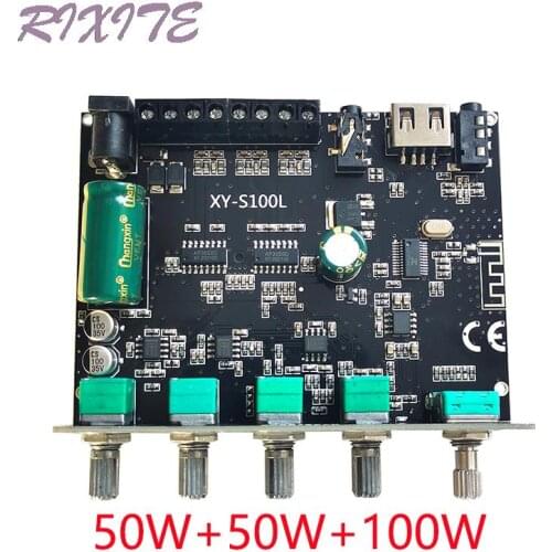 50WX2+100W Bluetooth 5.0 2.1Channel Power Audio Stereo Subwoofer Amplifier Board Speaker AMP audio amplifier AUX USB XY-S100L