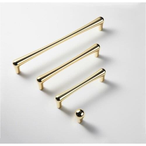 Bright Gold Cabinet Handles Drop Shape Solid Drawer Knobs Zinc Alloy Kitchen Cupboard Door Pulls Furniture Handle Hardware