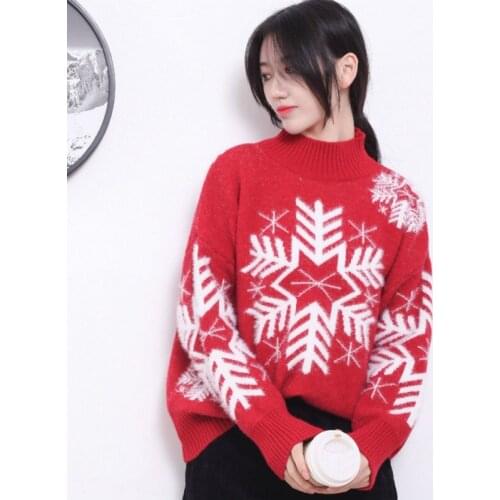 Women clothing 2020 autumn New best-selling Snowflake pattern pattern on womens pullover Outdoor leisure womens sweaters