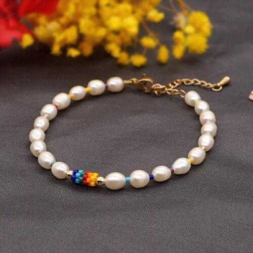 Go2Boho Boho Jewelry 2020 Bracelet For Women Miyuki Beads Rainbow Charm Bracelets Freshwater Pearl Natural Handmade Top Quality