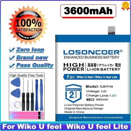 0 Cycle 100% New 3600mAh TLR17114 Replacement Battery For Wiko U feel / Wiko U feel Lite Li-ion Batteries + Free Tools Kit