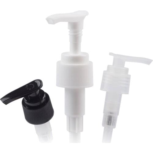24/410 black white transparent ribbed skirt down-lock saddle head dispensing pump 5.5" DIP TUBE 10pcs