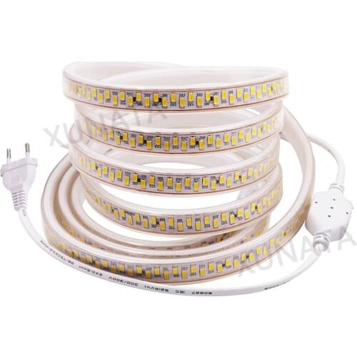 5630 SMD 180Leds/m LED Strip Light 110V 220V Waterproof LED Ribbon Tape Flexible Tape Diode Stripe Light LED Rope EU/US/UK Plug
