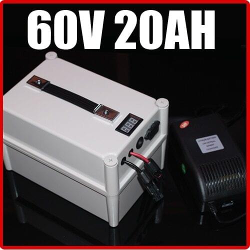 60V 20AH LiFePO4 Battery Portable Battery ,Electric bicycle Scooter Pack 1500W, waterproof 60v lithium Free Shipping