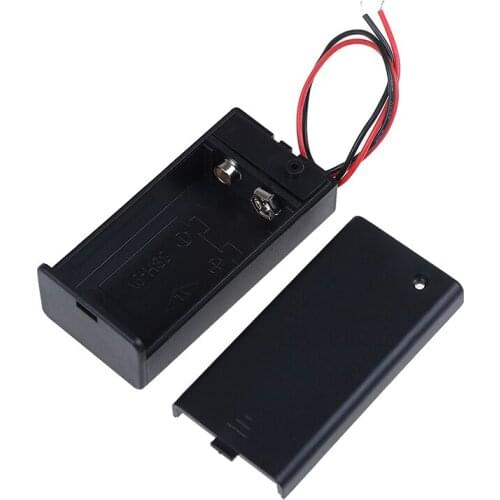 9V Volt PP3 Battery Holder Box Dc Case W/ Wire Lead On/off Switch Cover