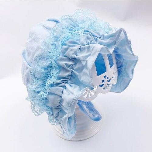 Spring Summer Cute Princess Kids Hat With Lace Solid Color Baby Girl Cap Toddler Kids Beach Cotton Hats Girls Sun Hat For Baby